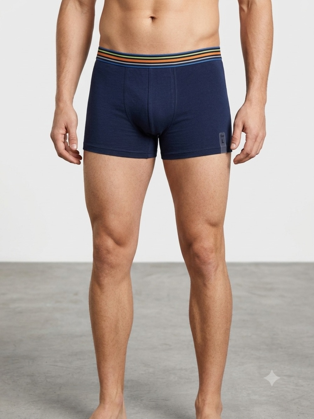 NWT Sinsay Men's Hipster Boxers 3 Pack Sz L Cotton Rich Solid /Striped Waistband